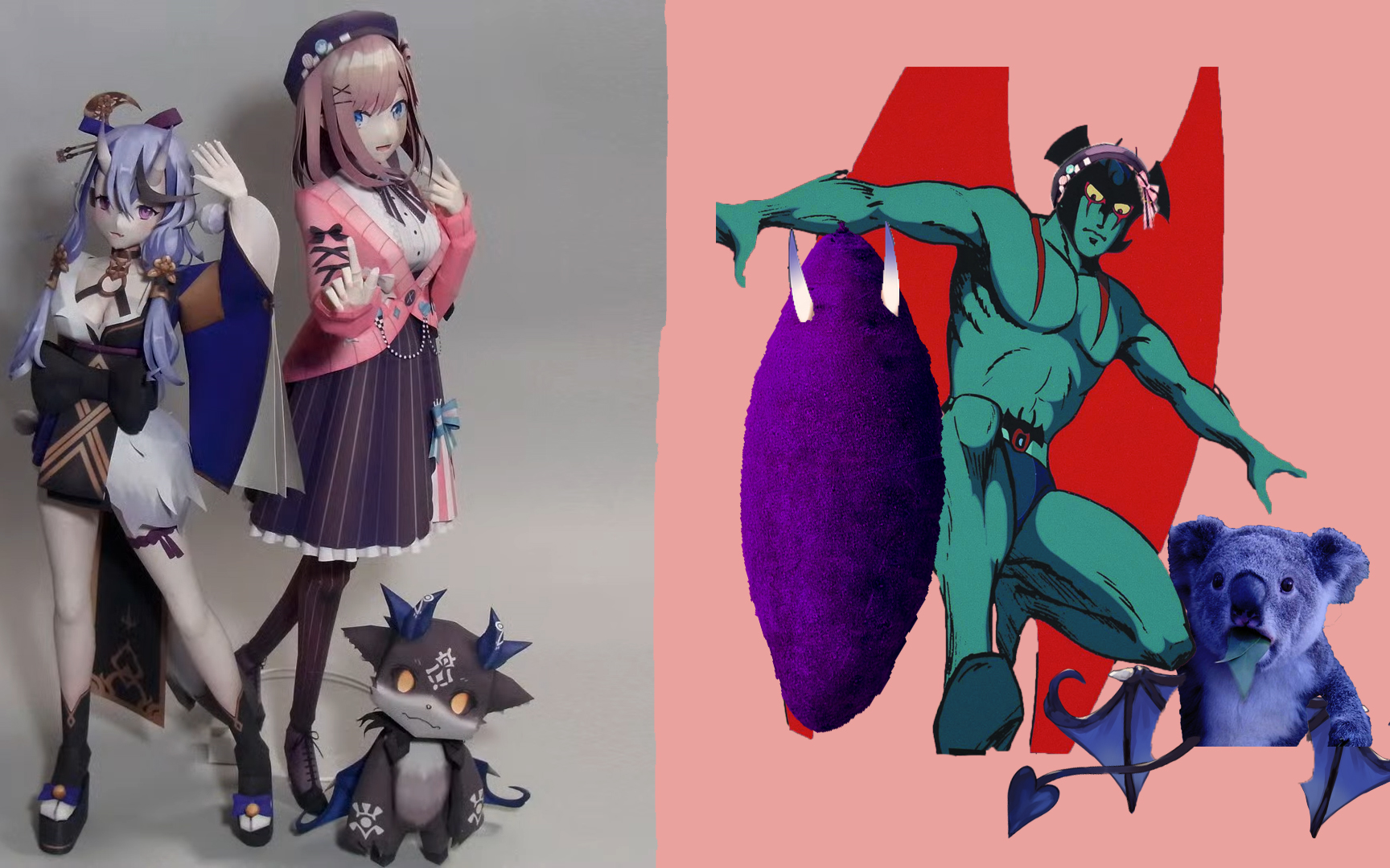 教你如何用纸制作自己的空露露考拉和发芽紫薯手工纸模