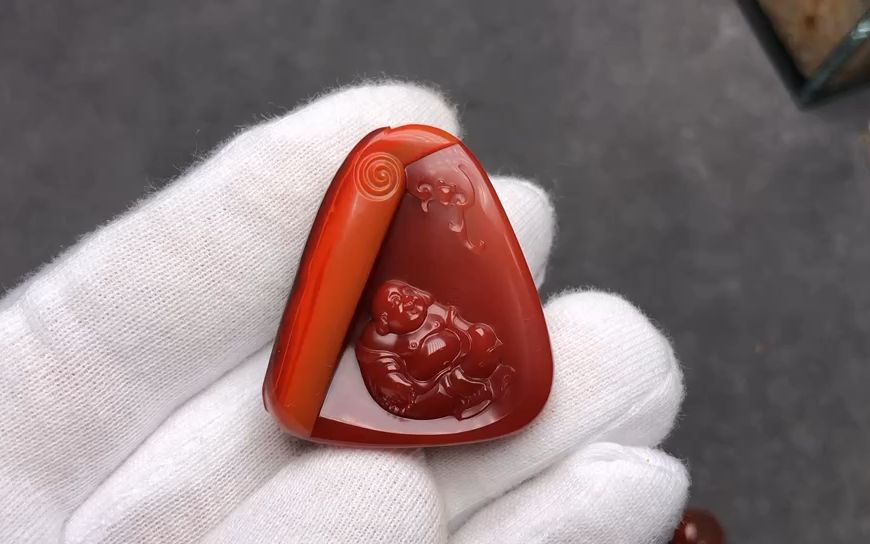 南红玛瑙:苏工锦红【 弥勒 】_名家作品