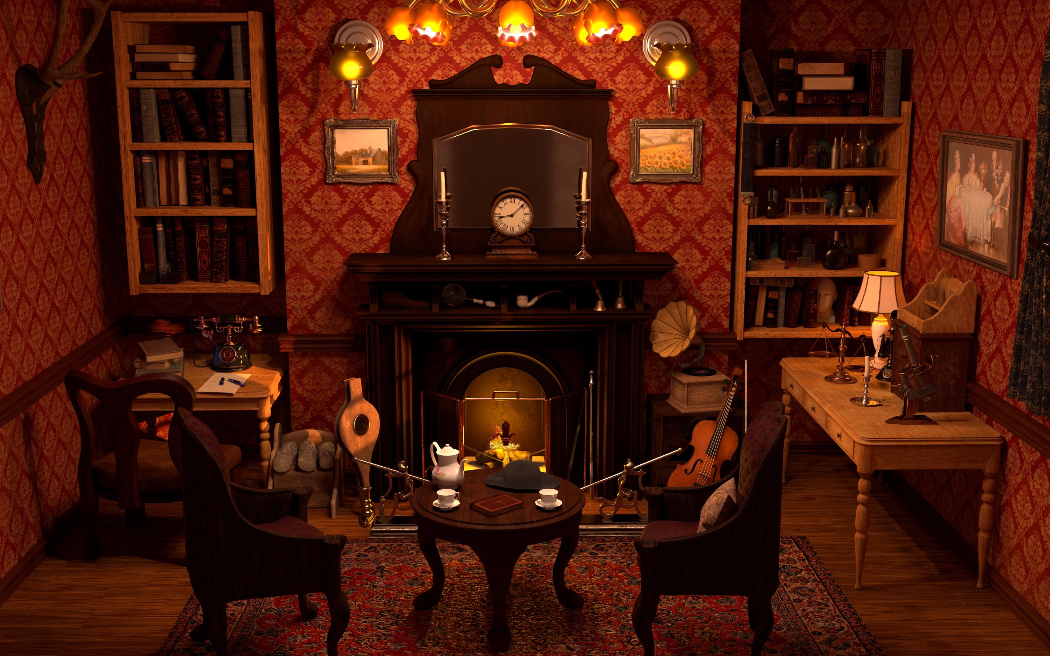 3d建模毕设 福尔摩斯的房间