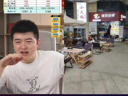 小姐姐卖地摊小火锅日销5千，但自从隔壁出来了个加盟地摊火锅，销售额被腰斩！如今只能月入3万，心里落差太大，想换品或转让，在此之前先找勇哥想想办法。勇哥：开直播！
