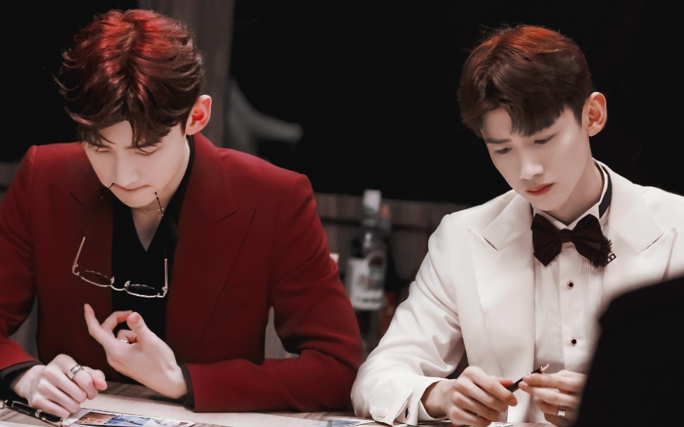 活动作品红白玫瑰白敬亭黑衬衫白与白衬衫白