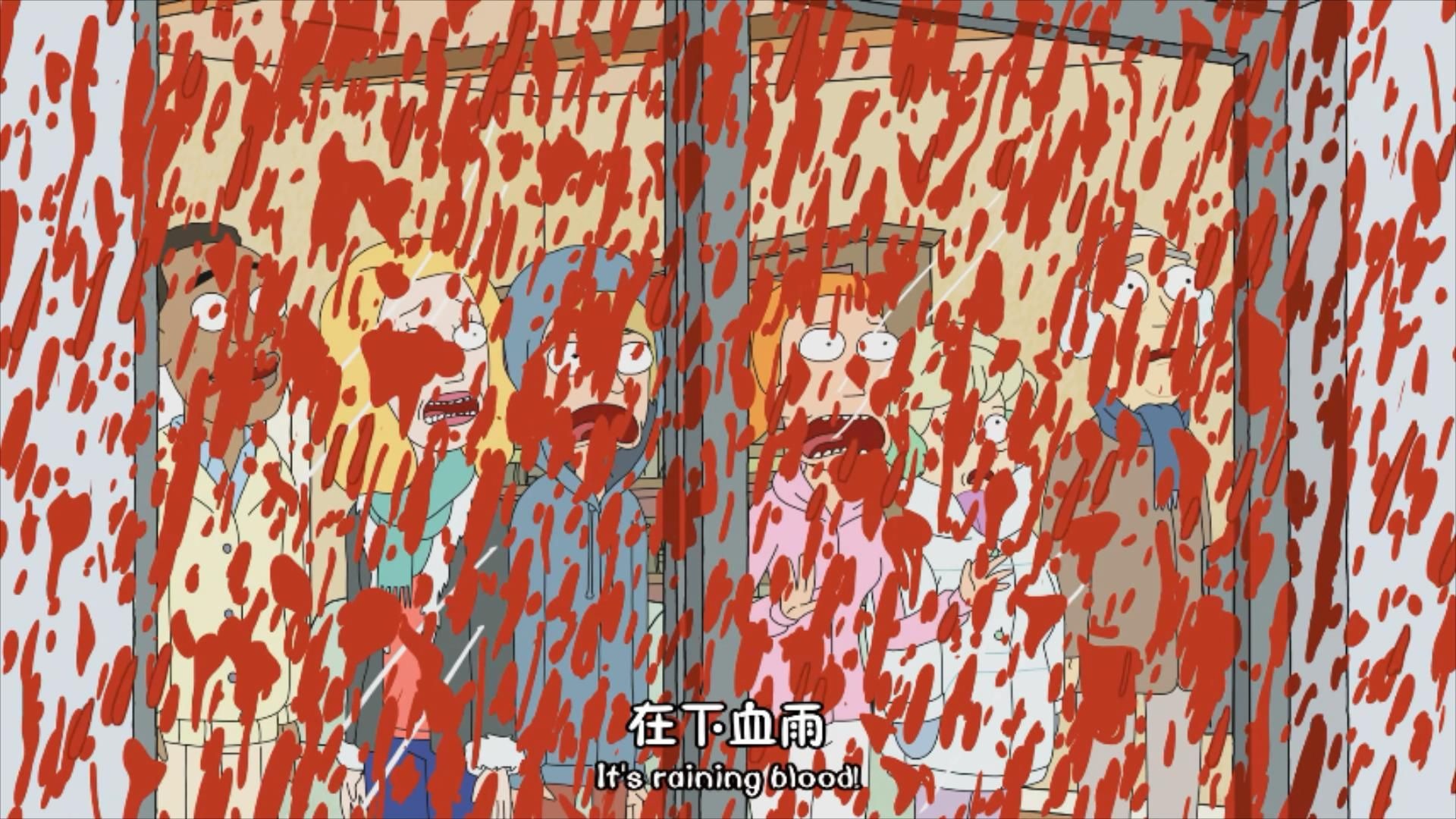 天空下起了血雨