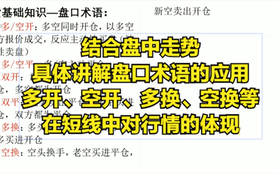 期货交易,如何辨别盘中,多开,多平,空换,多换对行情走势影响哔哩哔哩bilibili