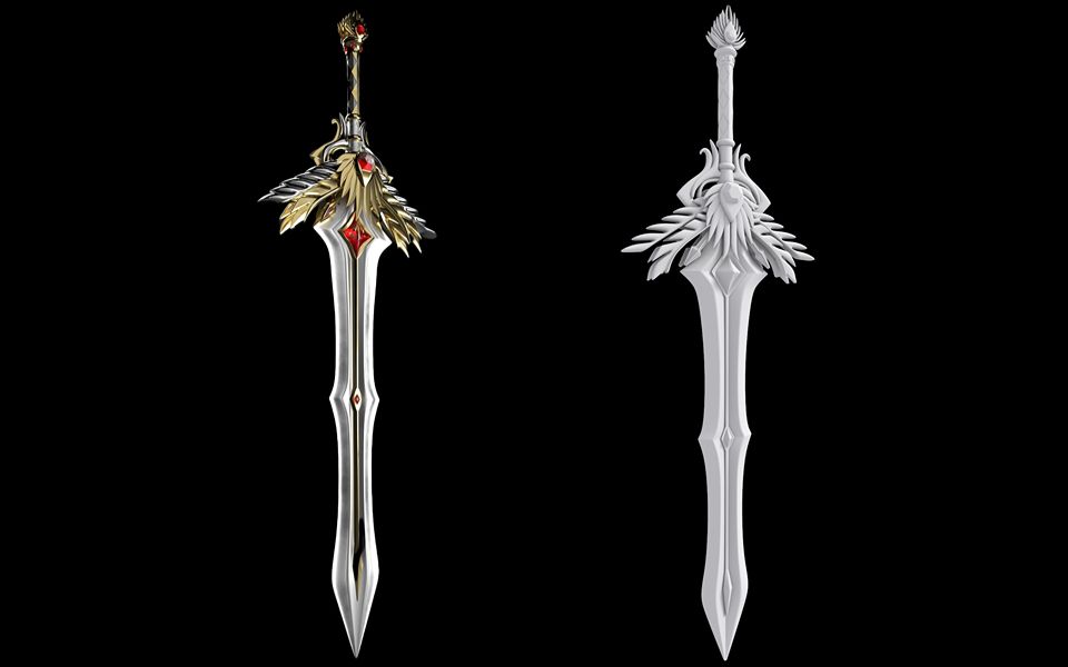 【3dmax建模】次世代武器剑模型布线,卡线,零基础武器建模案例教程