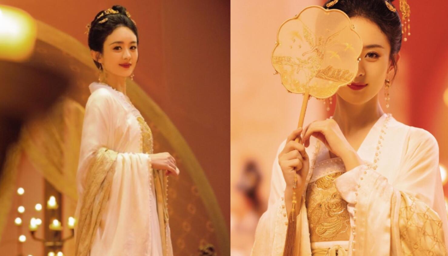 赵丽颖古风大片太惹眼,手执扇子半遮面,穿华服戴步摇如东方佳人