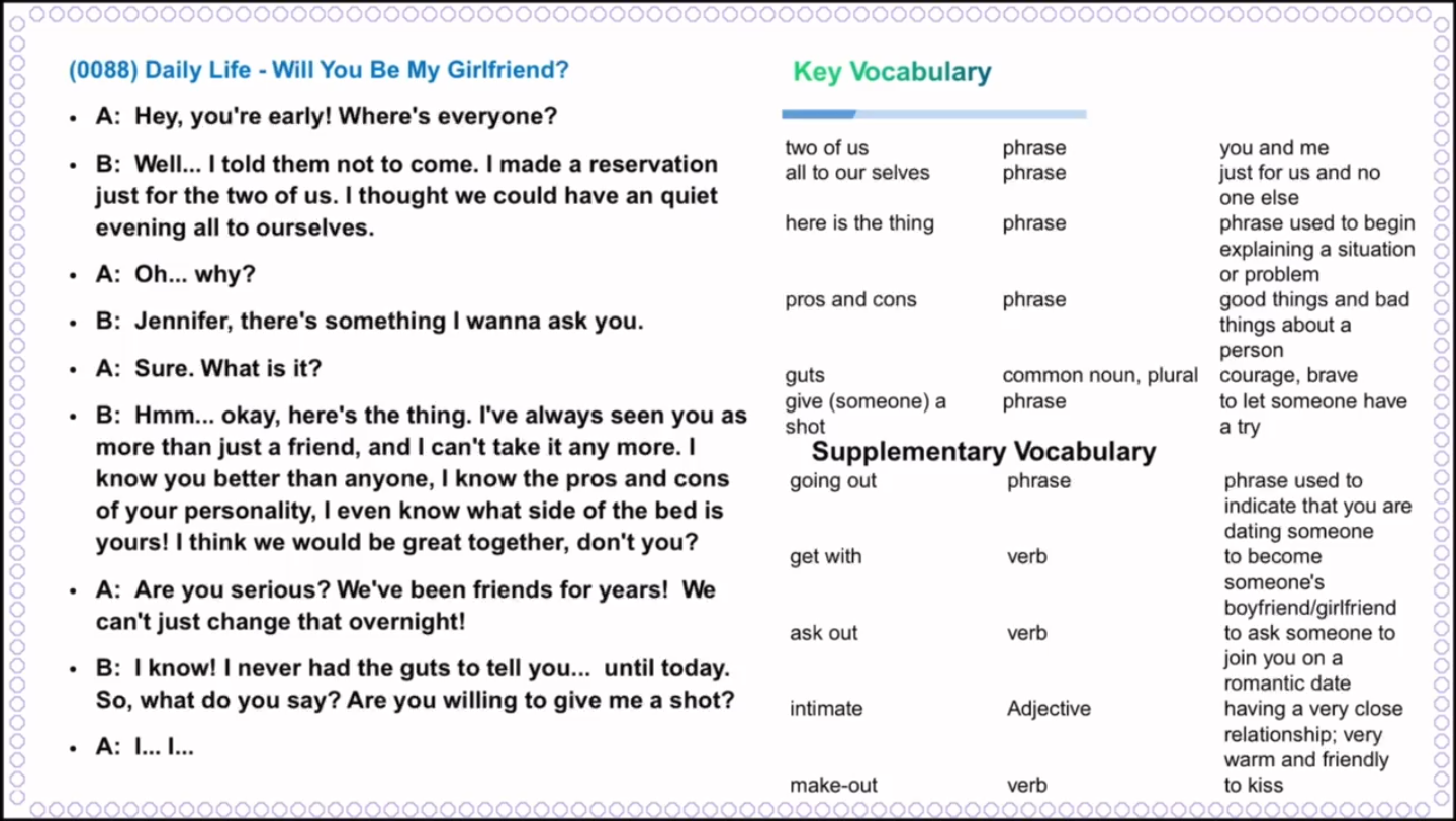 [图]Englishpod 088  Will You Be My Girlfriend?