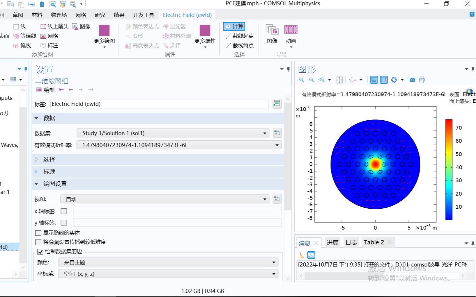 [图]Comsol手把手教学：光子晶体光纤详细建模过程和模式分析