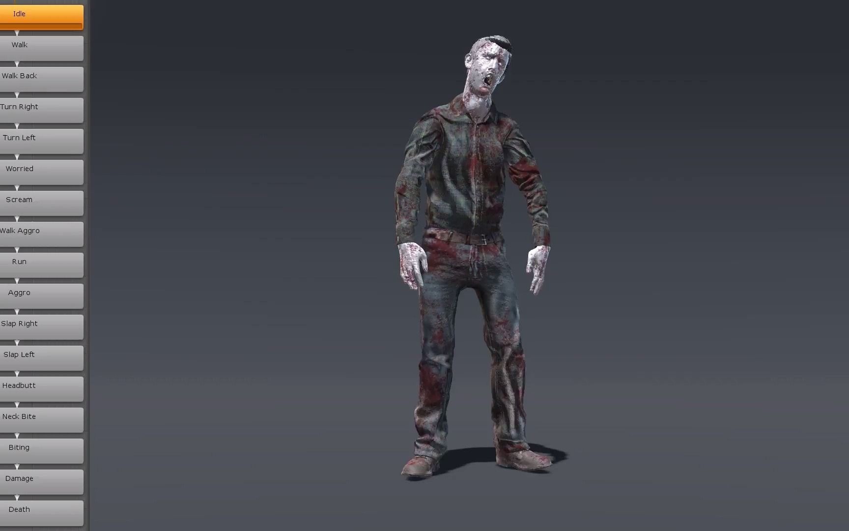 [图]Zombie Guy AnimationUnity-Zombie Slaughter僵尸屠杀资产