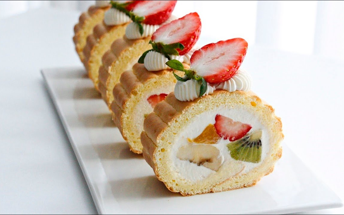 【brechel】(中字)新鲜水果瑞士卷~|fresh fruit roll cake
