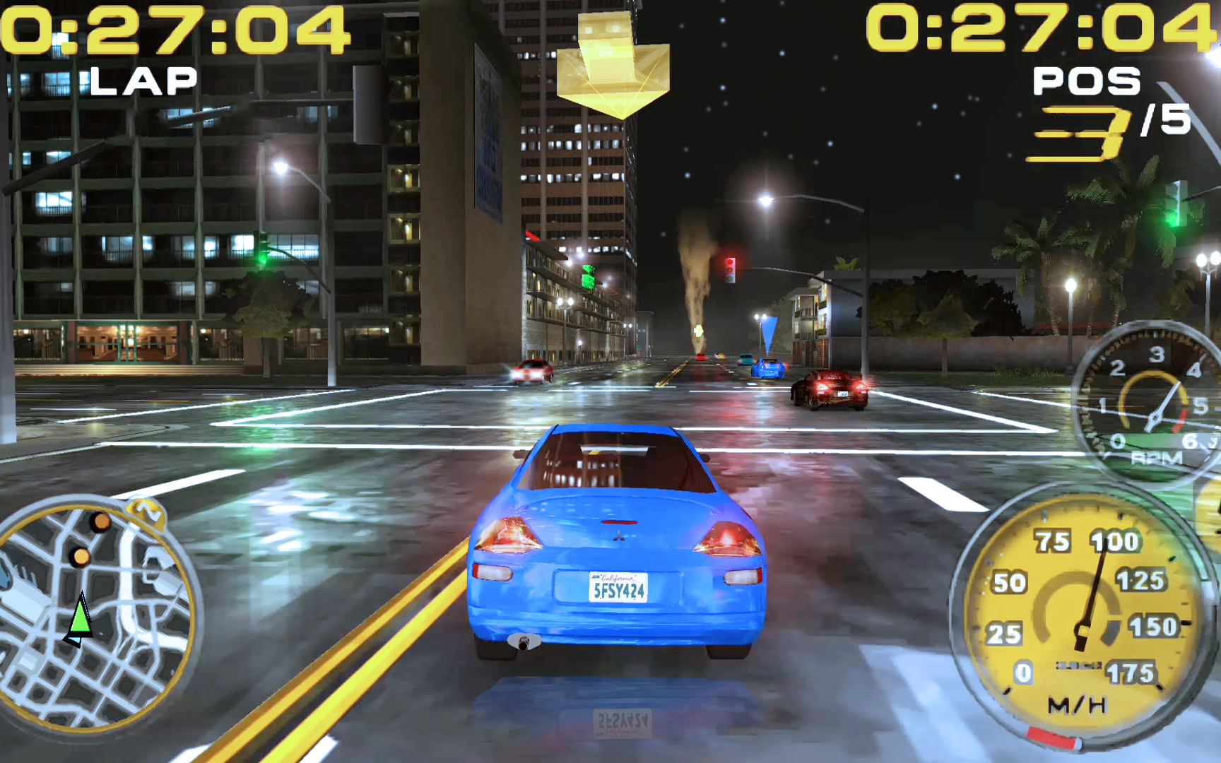 湾岸3画质爆炸r星经典psp赛车游戏通过模拟器高清化后画质爆炸