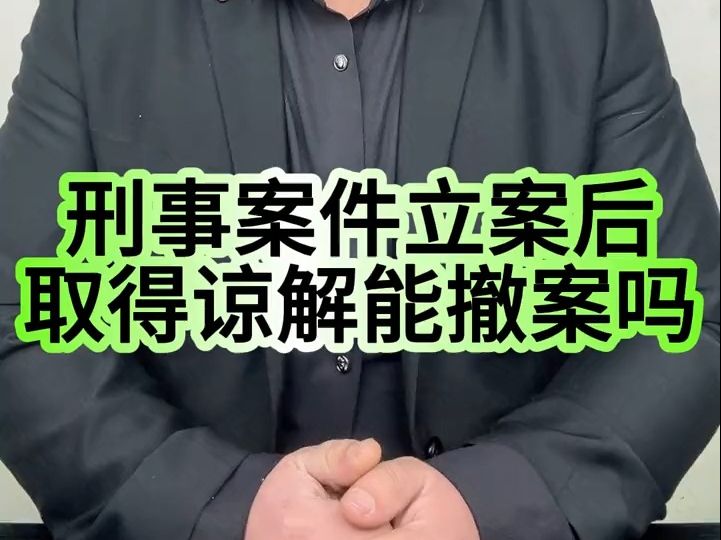 刑事案件立案后取得谅解能撤案吗哔哩哔哩bilibili