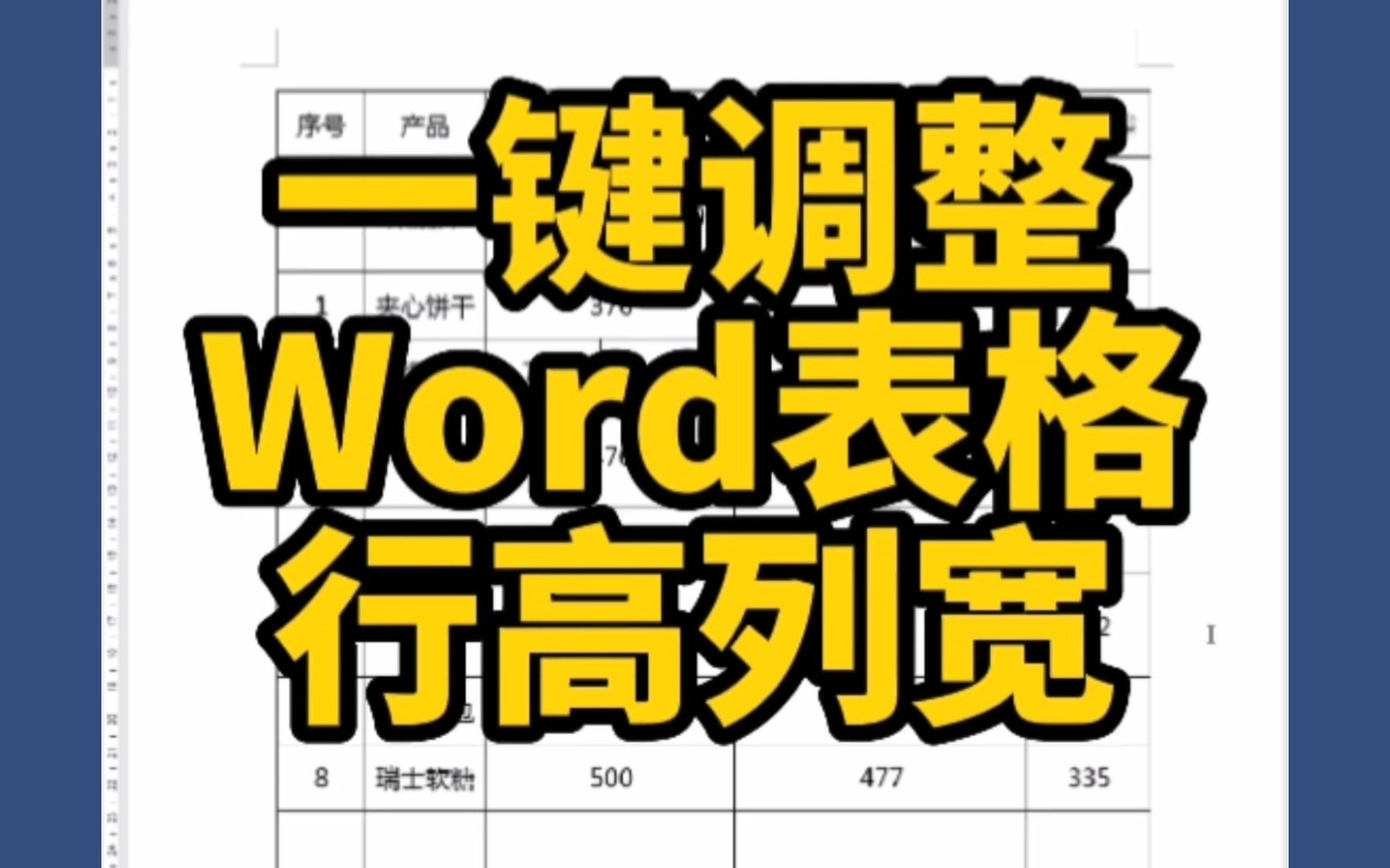 如何一键快速调整word表格的行高和列宽?哔哩哔哩bilibili