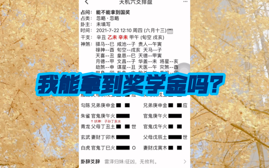 六爻预测ⷮŠ一爻独发卦例分析 能不能拿到奖学金?独发卦象断法的基本逻辑哔哩哔哩bilibili