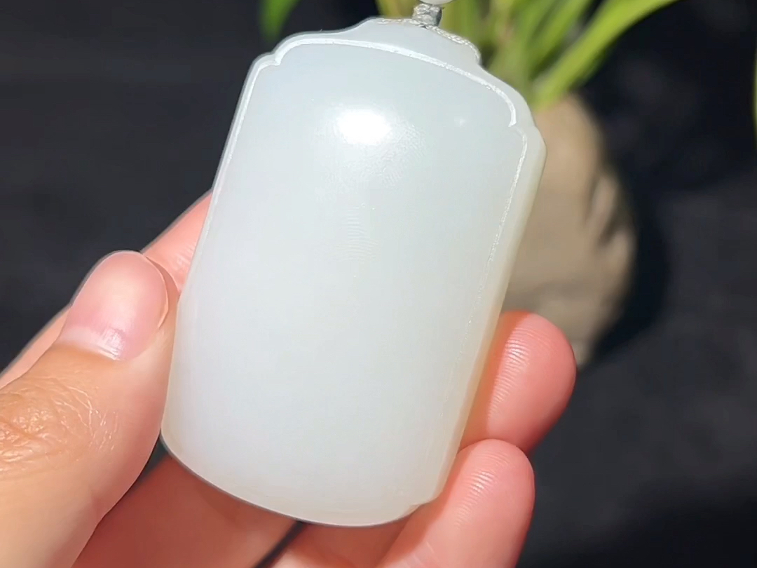 和田玉羊脂白玉平安无事牌,玉质细腻油润
