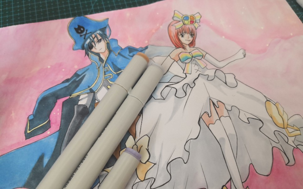 马克笔手绘守护甜心亚梦几斗终极变身海盗新娘