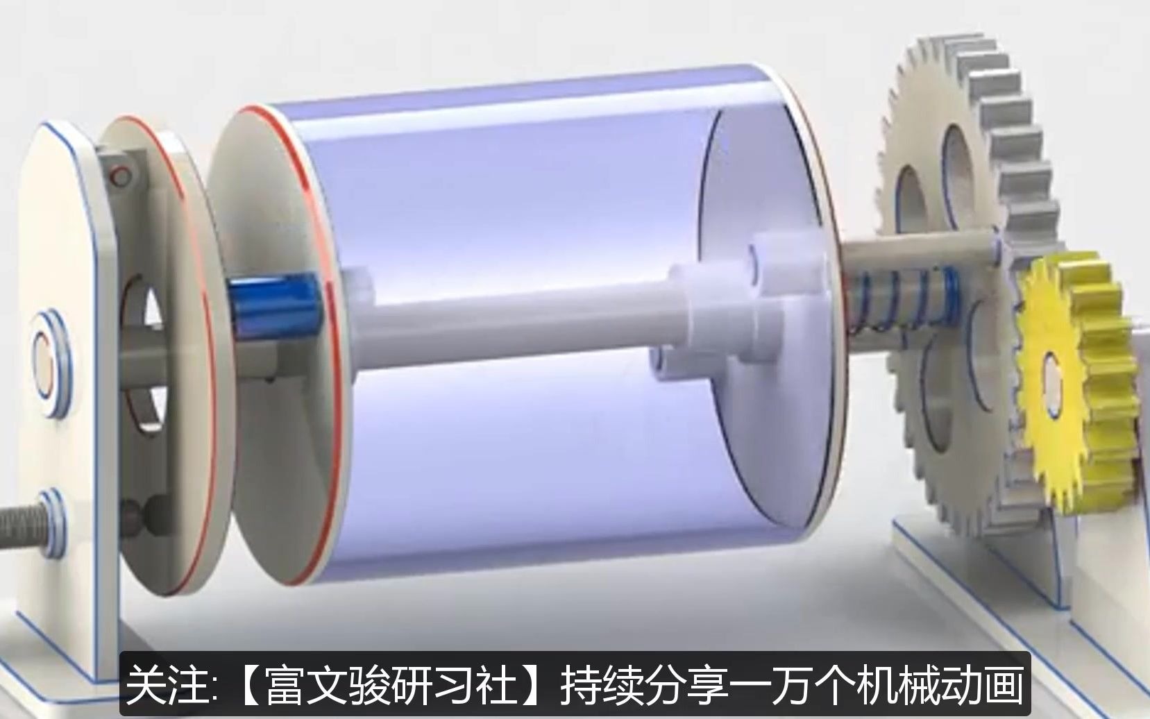 把旋轉運動轉換為旋轉線性往復運動的機械原理動畫,非標機械設計