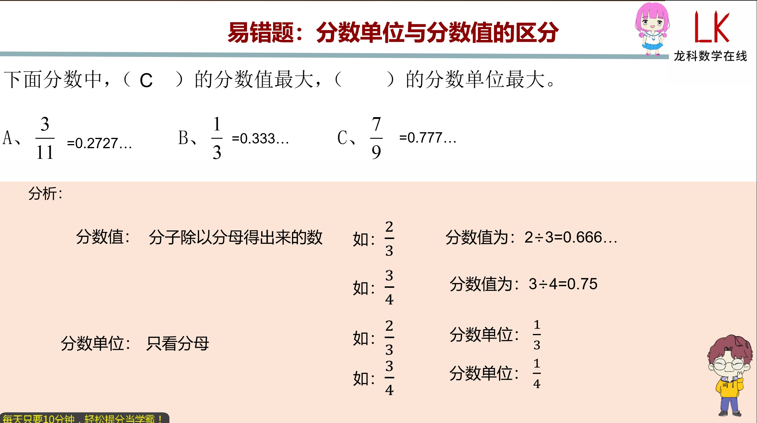 分数值是分数单位吗