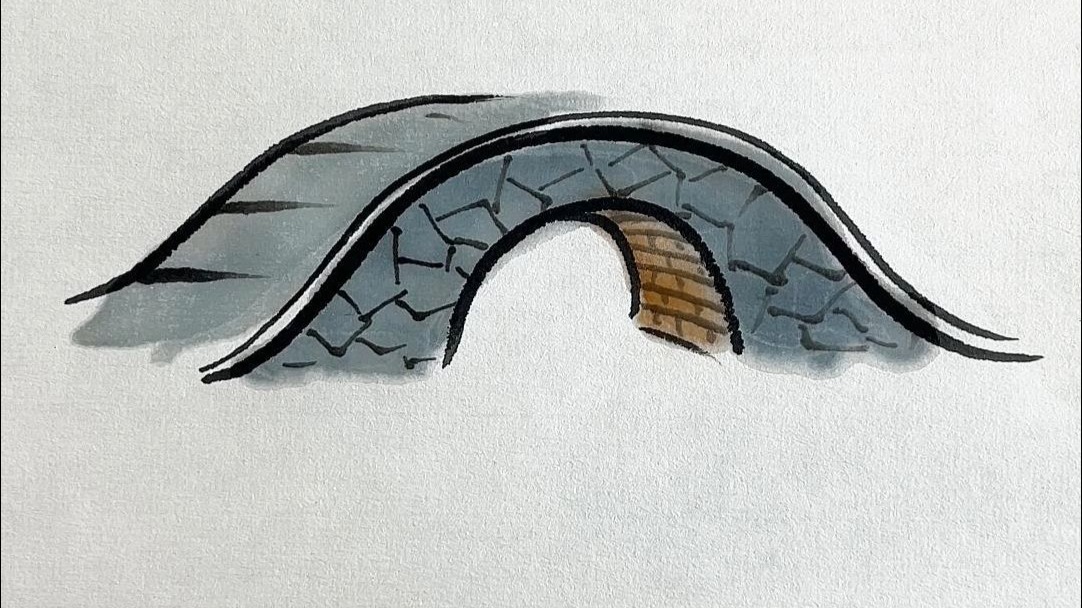 一分钟教你画石拱桥