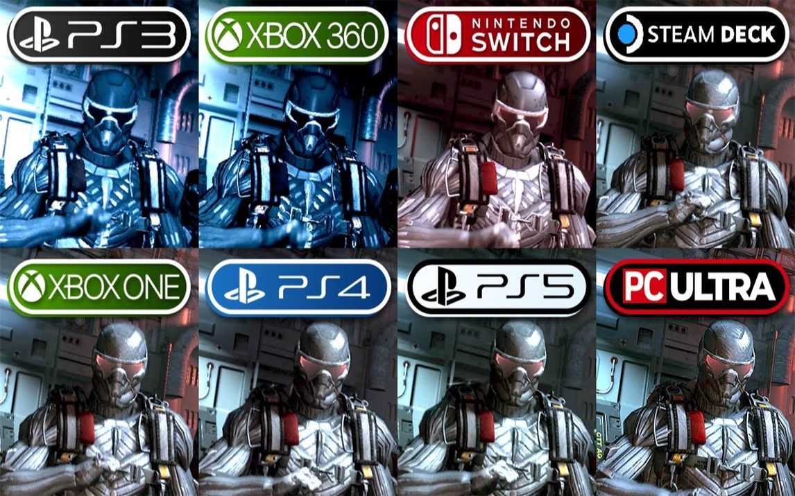 [图]《孤岛危机1》 PS3 PS4 PS5 vs Xbox 360 XB1 vs PC vs Switch vs Steam Deck 游戏对比