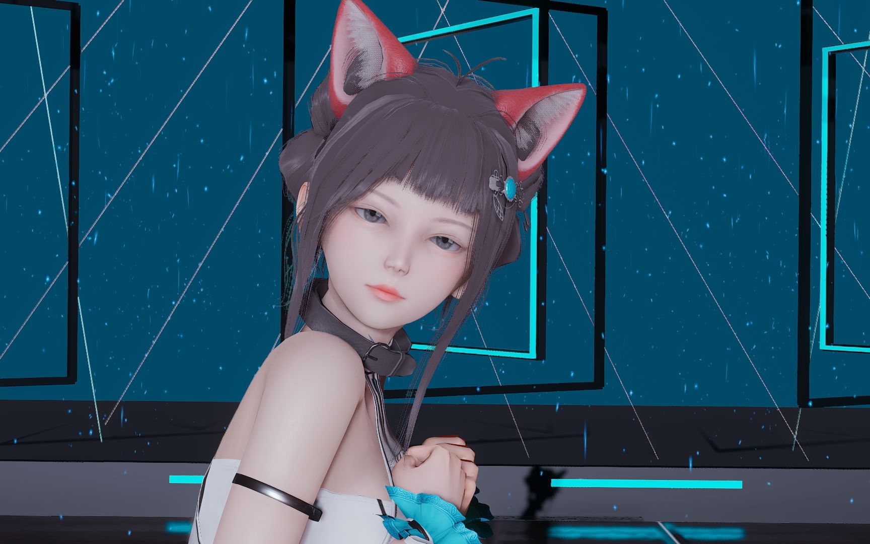 活动作品白色少女猫耳渔网袜永远的神外文歌