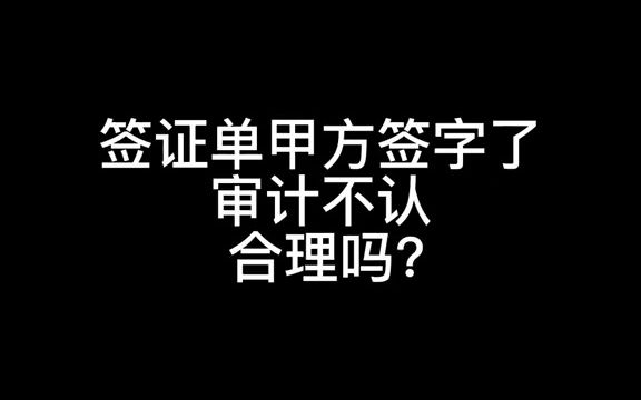 签证单甲方签字了,审计不认,合理吗?哔哩哔哩bilibili