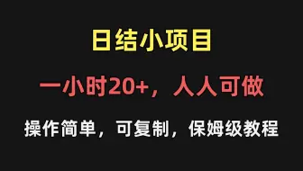 日结小项目，一小时20+，人人可做