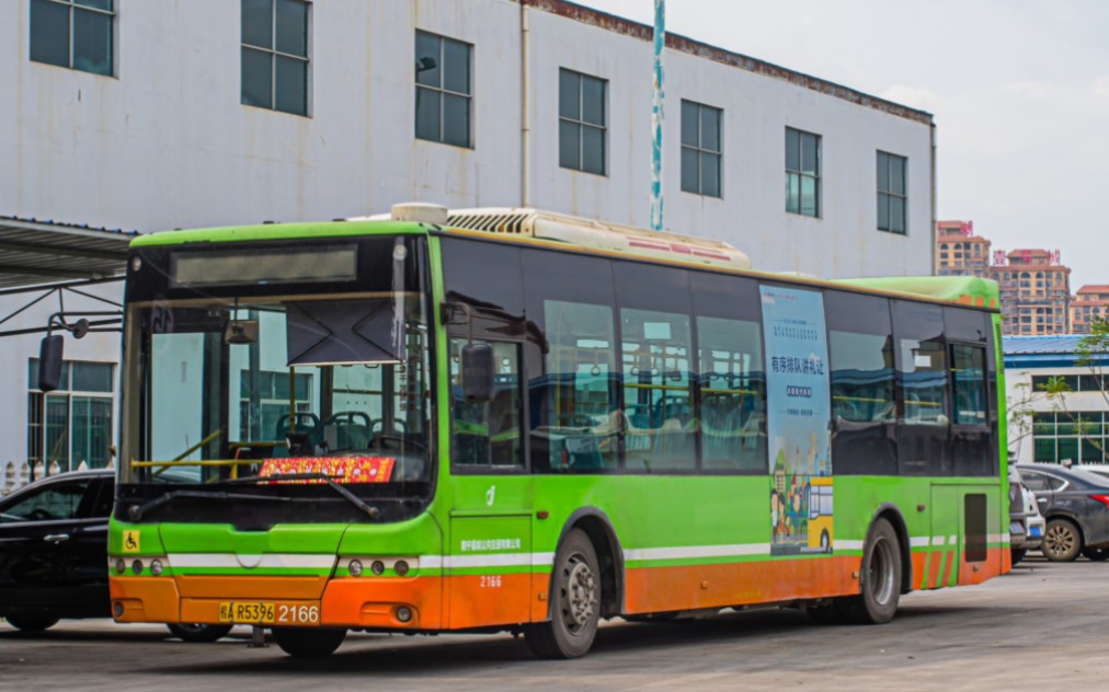 k129-2166柴油金旅全程行走音安吉客运站-里建公交车场之前没加k走向