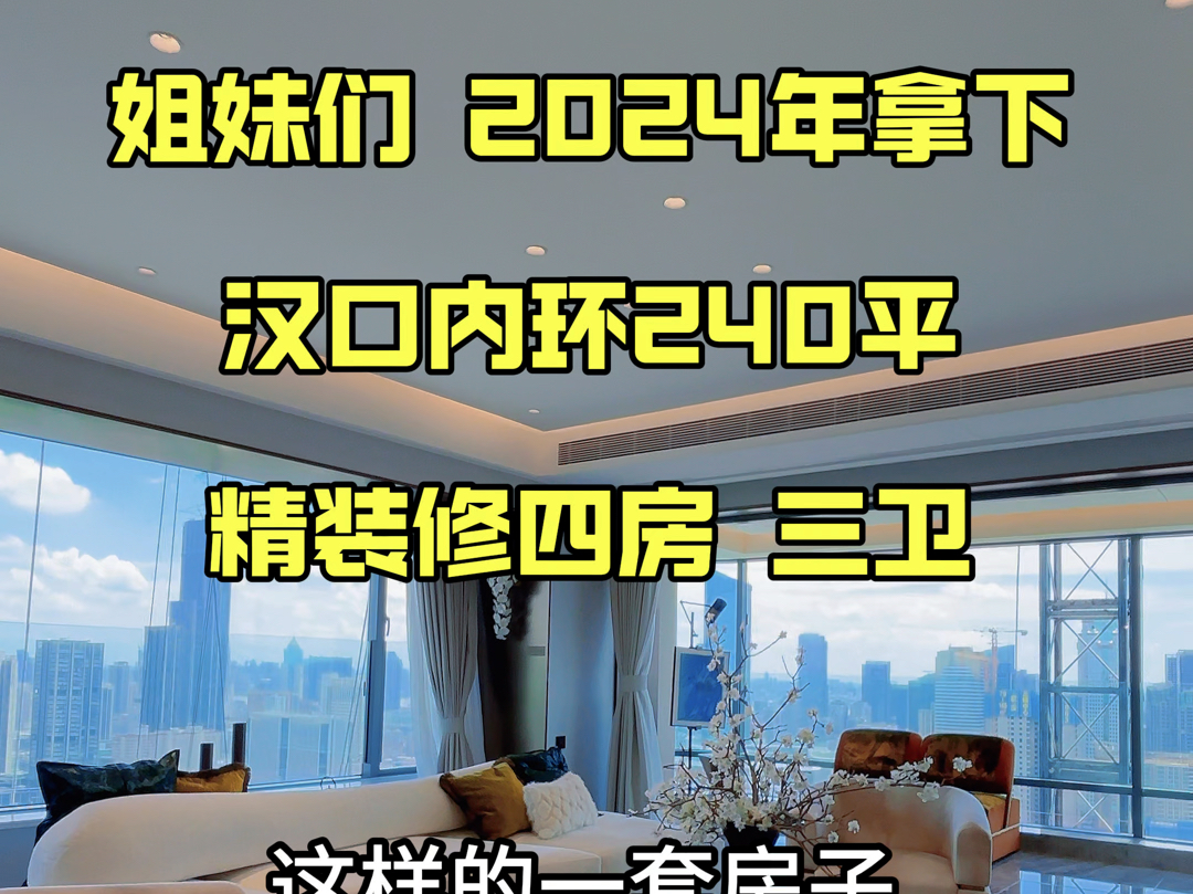 姐妹们 2024年拿下你的梦中情房,汉口内环240平四房,270度俯瞰中山公园,总价1000万左右#汉口豪宅#城建中央云城#新希望D10#华润瑞府#万科锦绣湖...