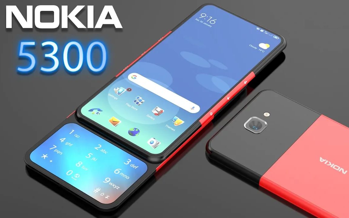 诺基亚5300渲染向上滑出相机向下滑出键盘全面屏时代经典音乐滑盖手机