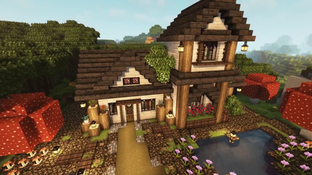 [minecraft]我的世界温馨钟楼小屋建筑 上 #我的世界 #mc