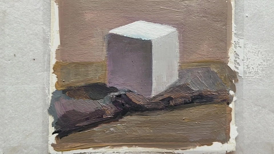 【色彩静物】用色彩画正方体