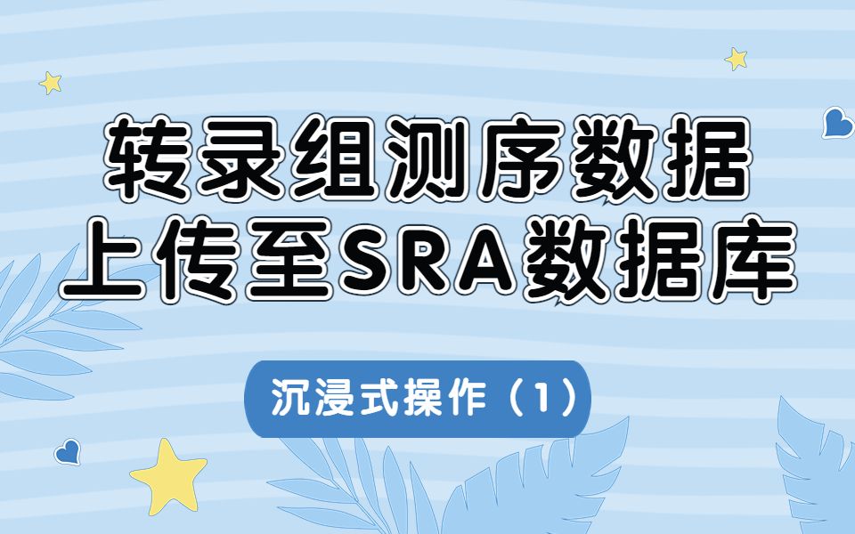 转录组测序数据上传至SRA数据库沉浸式操作(1)哔哩哔哩bilibili