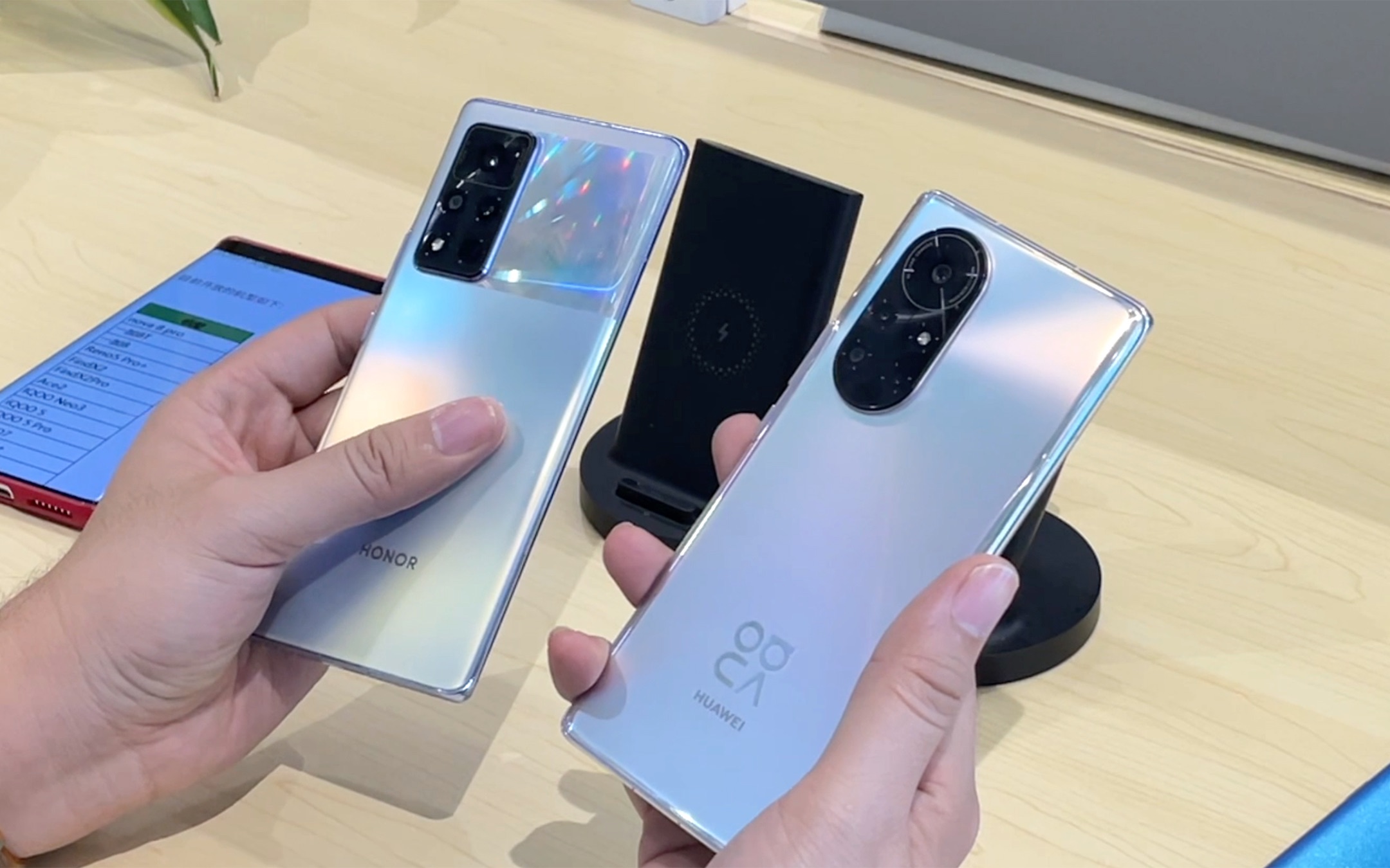 测试opporeno5pro荣耀v40华为nova8pro三机对比麒麟985笑到最后