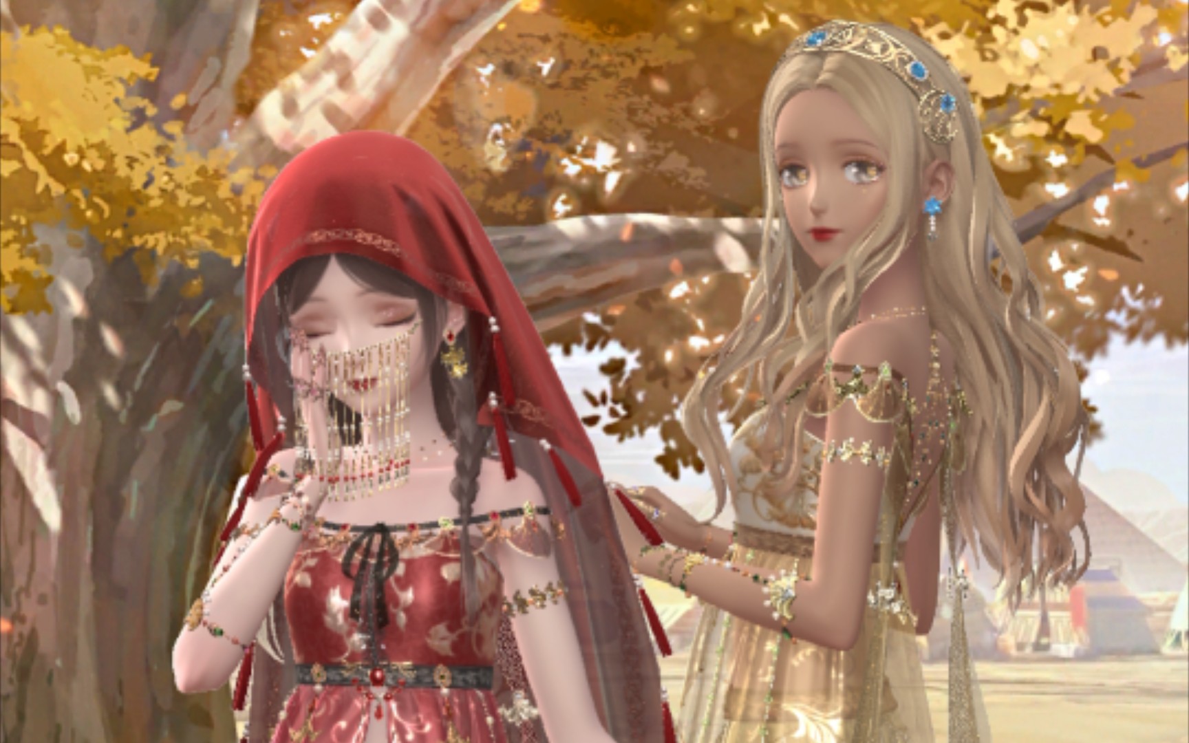 闪耀暖暖新非凡套装叶叶金铃烁烁金舞试穿