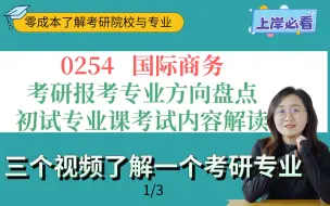 Download Video: 0254 国际商务专业考研可以报考的方向，太让人嫉妒了。