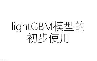 lightGBM算法的初步使用(字幕版)