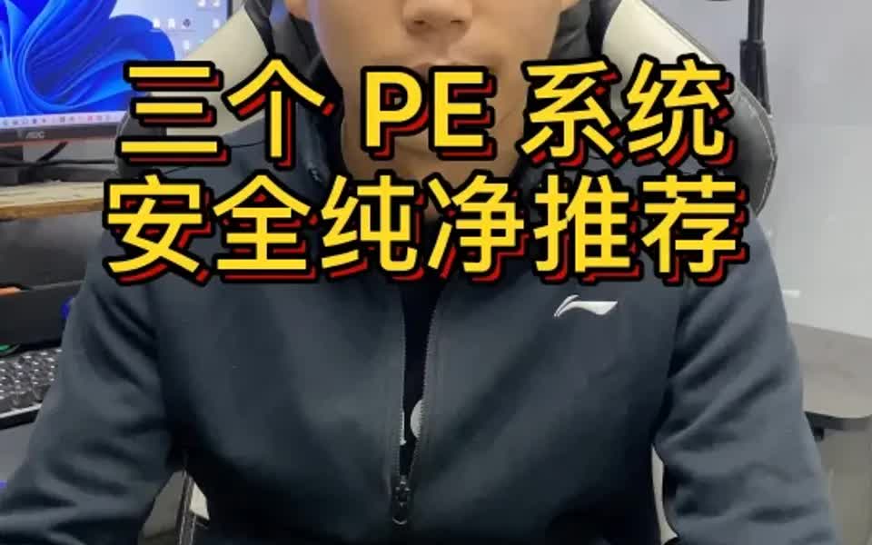 系统PE那家最干净?强烈推荐这三个纯净安全哔哩哔哩bilibili