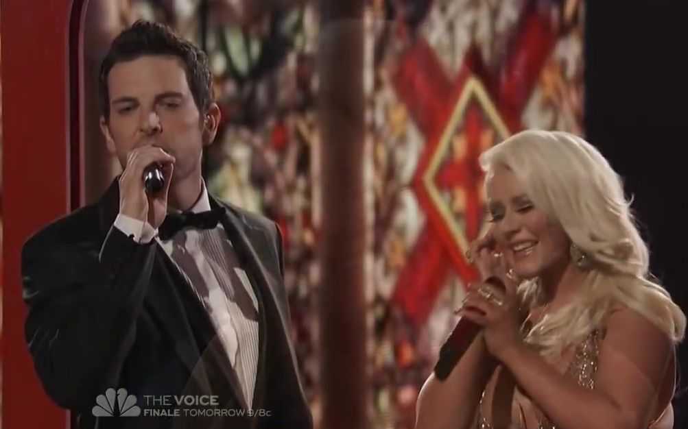 [图]【翻唱The Prayer】Christina Aguilera & Chris Mann (Live at The Voice 2012)