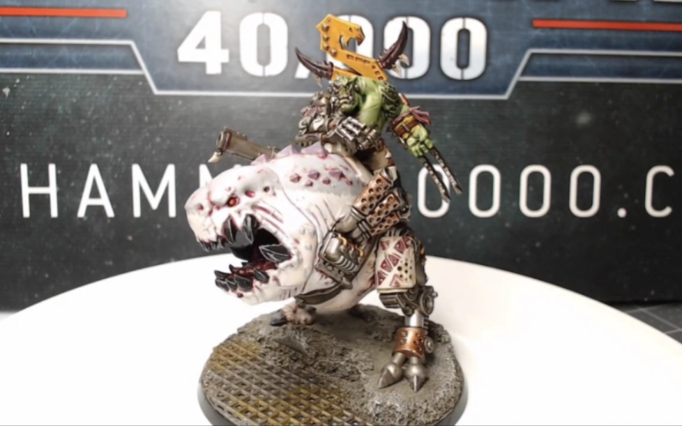 战锤 40k 绿皮兽人 大跳跳首领 mozrog skragbad 属于不算太难的涂装