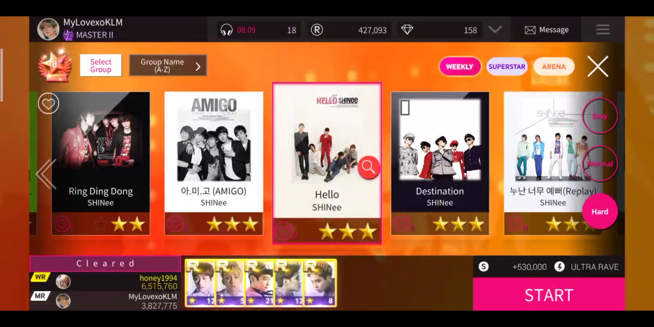 [图]♪ SHINEE -- ‘Hello’——【SuperStar SM】Hard ★★★