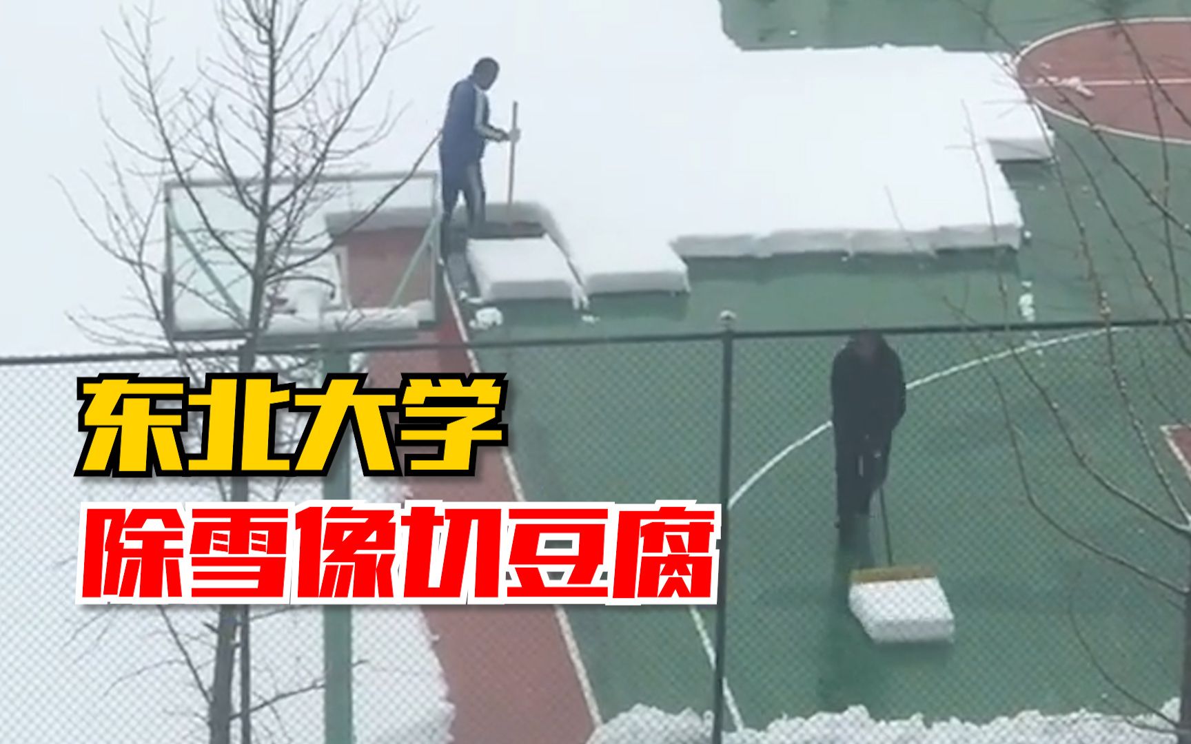 东北大学除雪像切豆腐 网友:看的也太治愈了哔哩哔哩bilibili