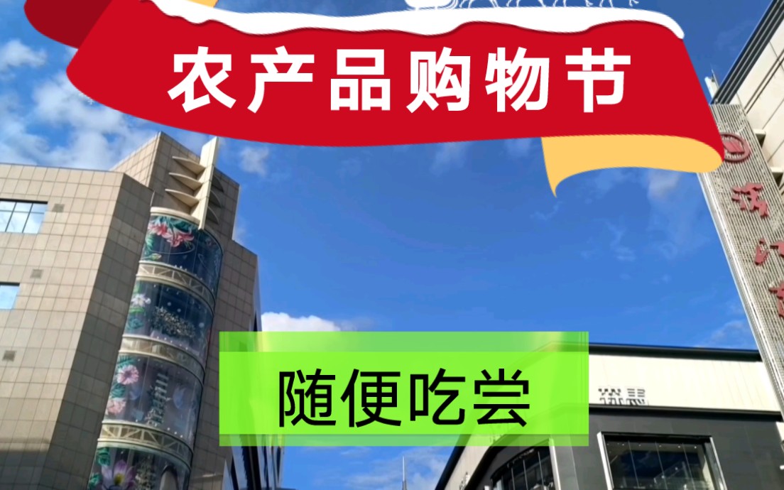 天津滨江道步行街上的农产品购物节,货品丰富跟过年一样哔哩哔哩bilibili