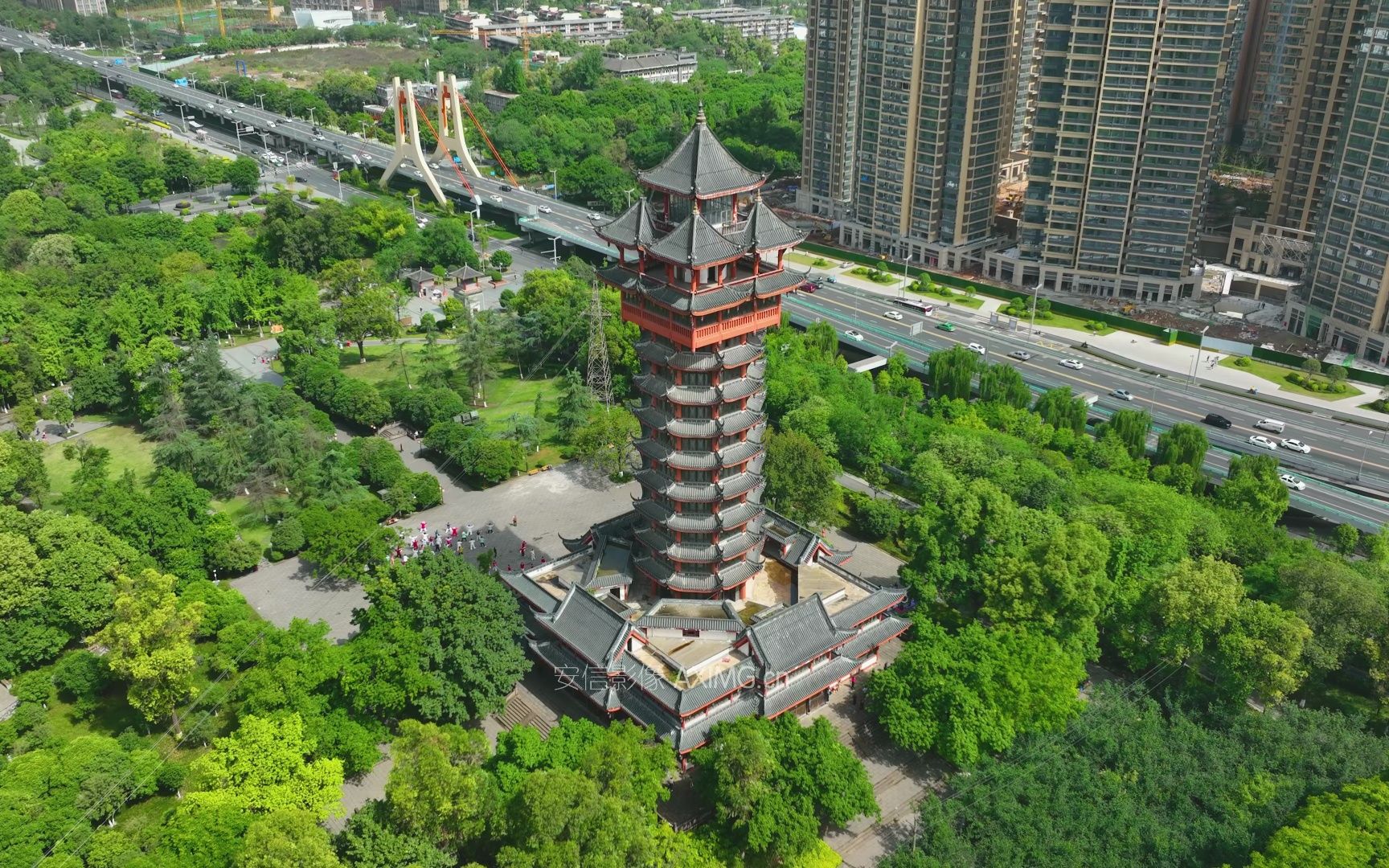 成都塔子山公园九天楼航拍宣传片下载4k_大疆御三_2