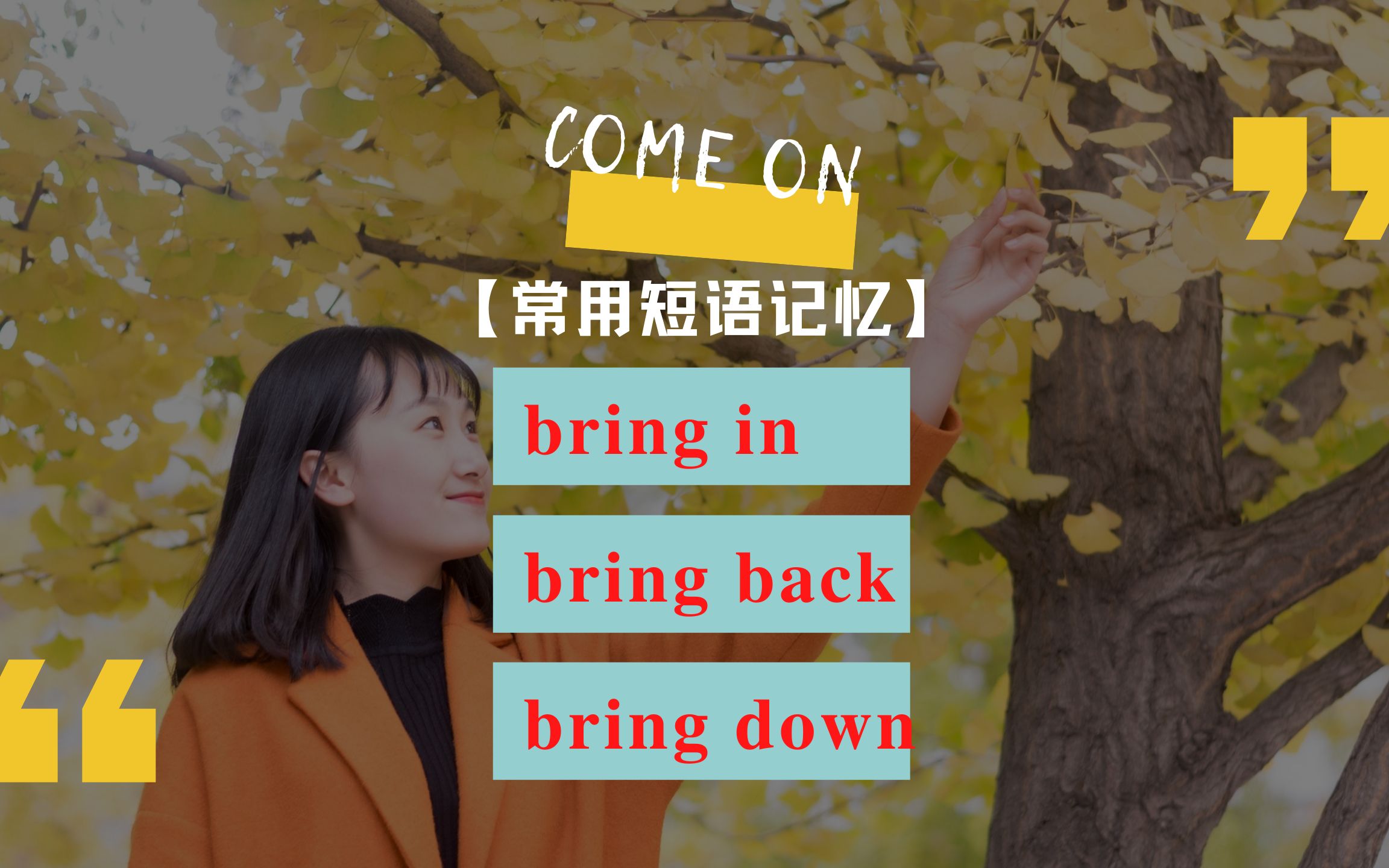 【常用短语记忆】 Bring in,bring back和bring down.哔哩哔哩bilibili