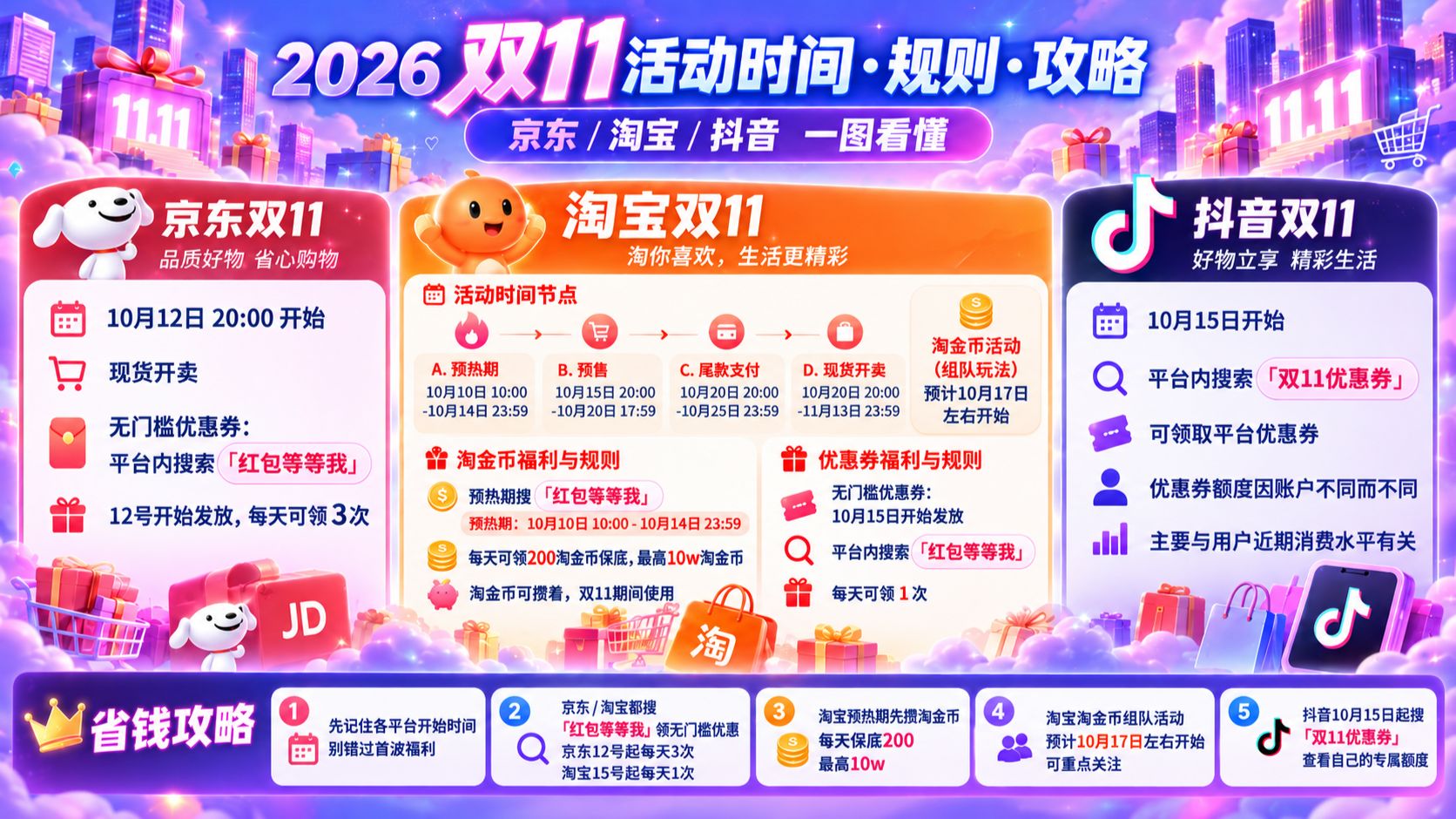 【一图读懂】双11多平台时间表及近期重点活动