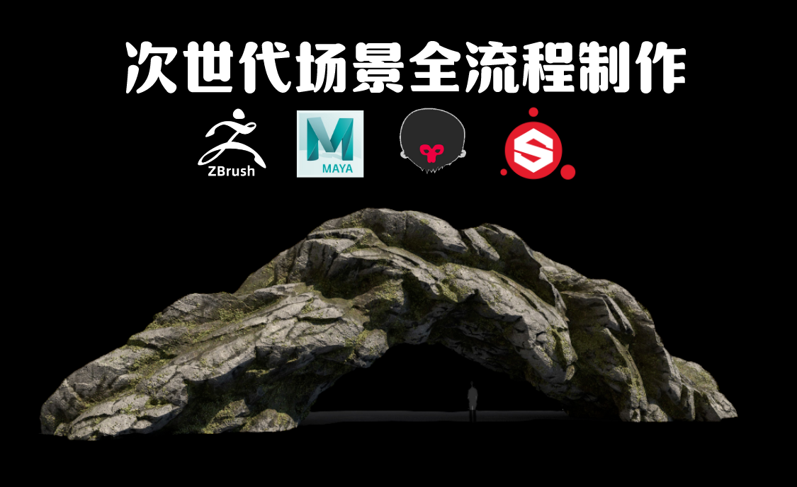 【zbrush雕刻】次世代石头场景全流程模型制作,超详细zbrush次世代场景教学视频.哔哩哔哩bilibili