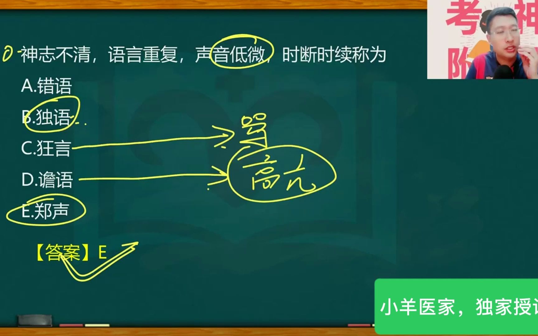 2023年小羊医学李烁老师主讲 中医易错题3——语声的鉴别 中医执业医师中医助理医师 医师资格考试 最新考试视频哔哩哔哩bilibili