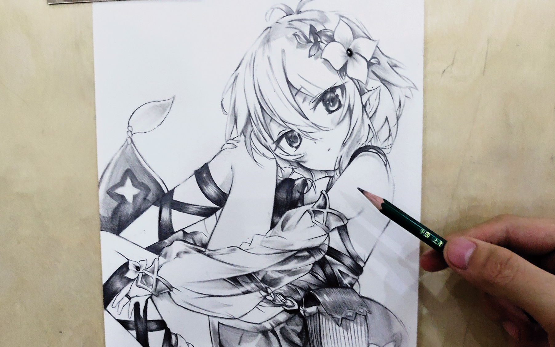 活动作品铅笔手绘可可萝