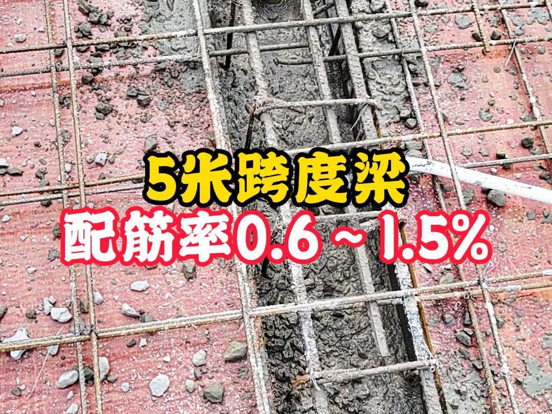 农村建房,5米跨度梁配筋率0.6~1.5%,应该配多大的钢筋?哔哩哔哩bilibili