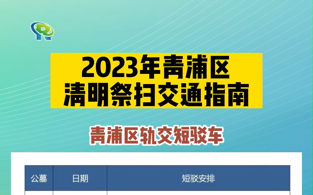 2023年青浦区清明祭扫交通指南哔哩哔哩bilibili